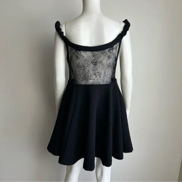Free People Brooklyn Mini Dress in Black - M - Picture 3 of 8